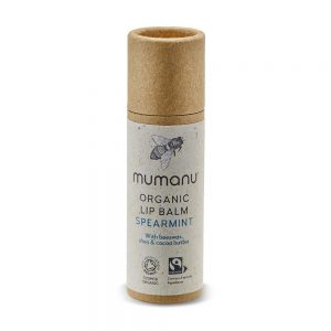 Mumanu Organic Spearmint Lip Balm - With Fairtrade Ingredients