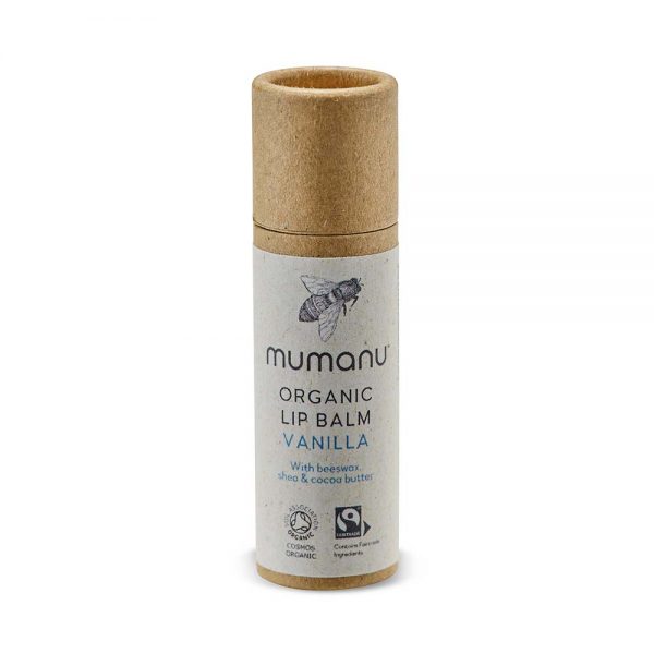 Mumanu Organic Vanilla Lip Balm - With Fairtrade Ingredients